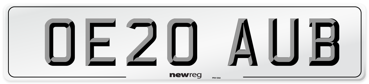 OE20 AUB Number Plate from New Reg